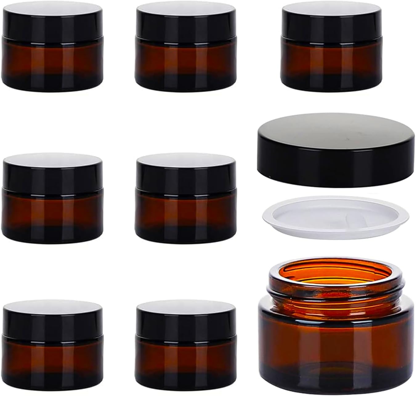 Tinted Glass Jars for Cosmetics Storage