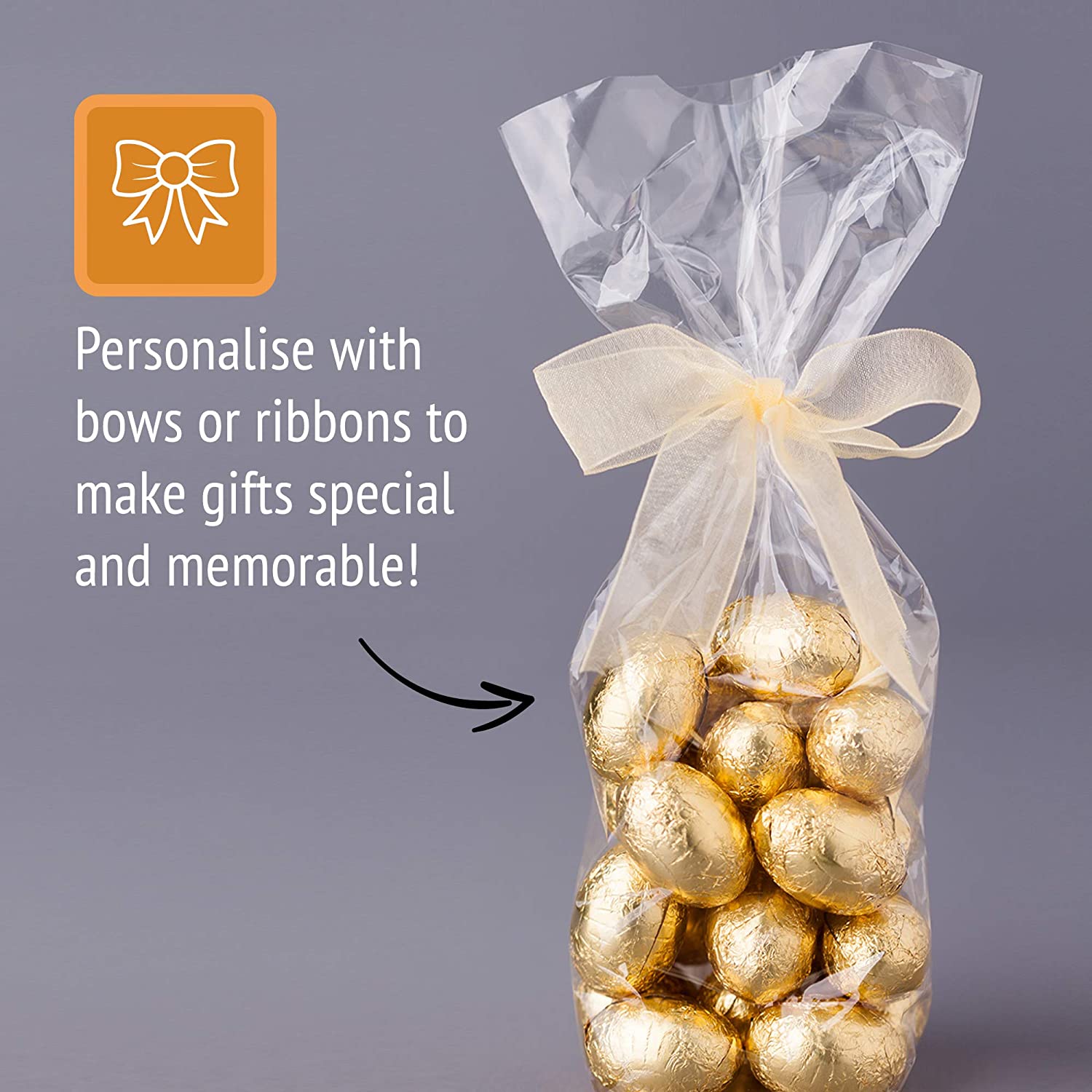 Cellophane Bags with Chocolates