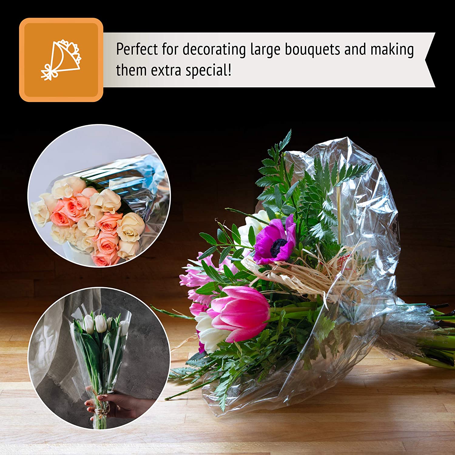 Cellophane Bags with Flowers