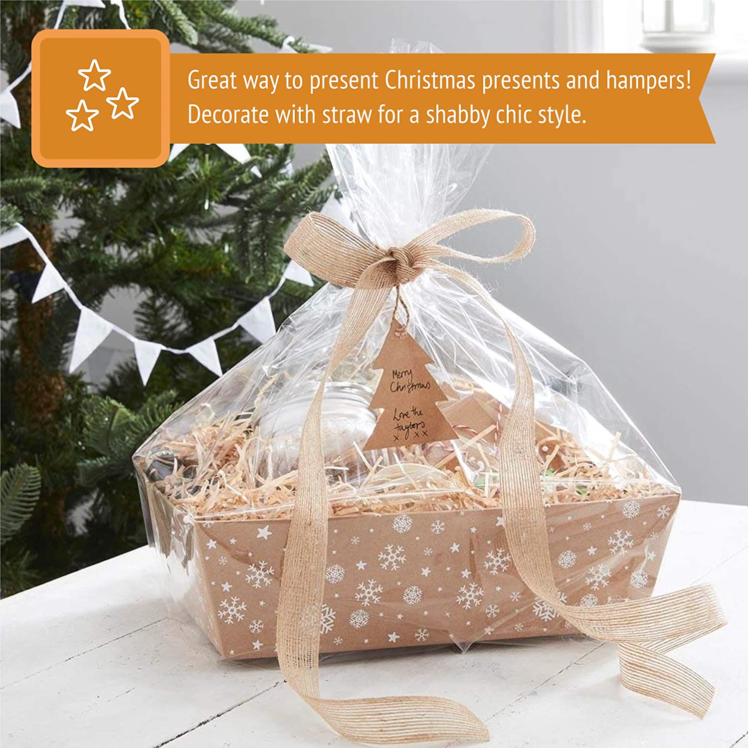 Cellophane Wrap Christmas Cellophane Hamper Bags Clear Cello
