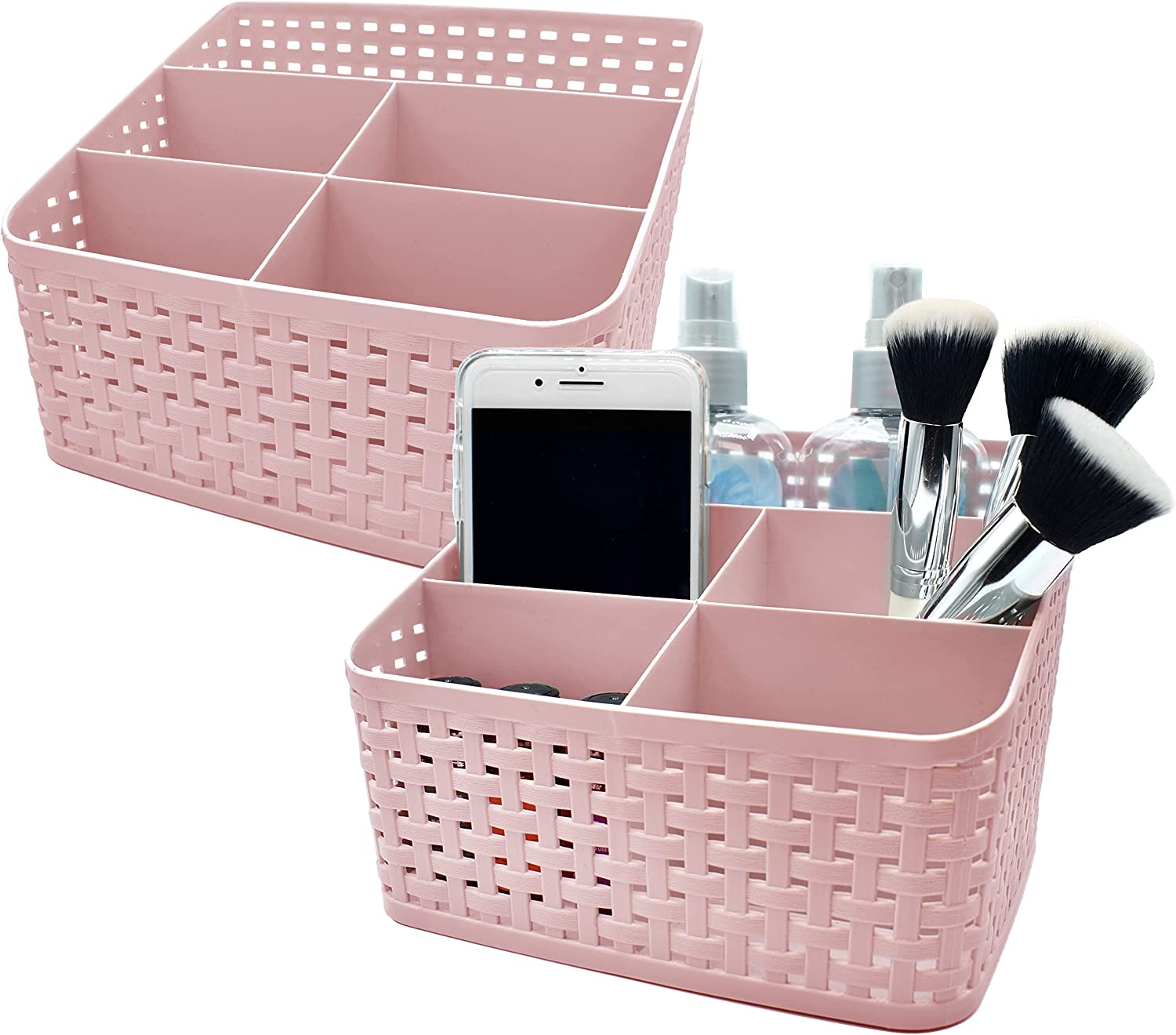 Cosmetic Basket Pink 2 Pack Main Image