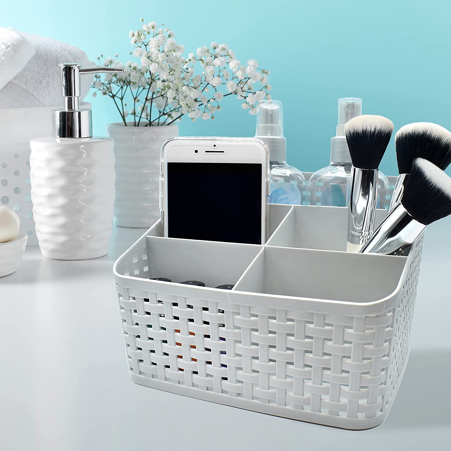 Cosmetic Basket Table Background