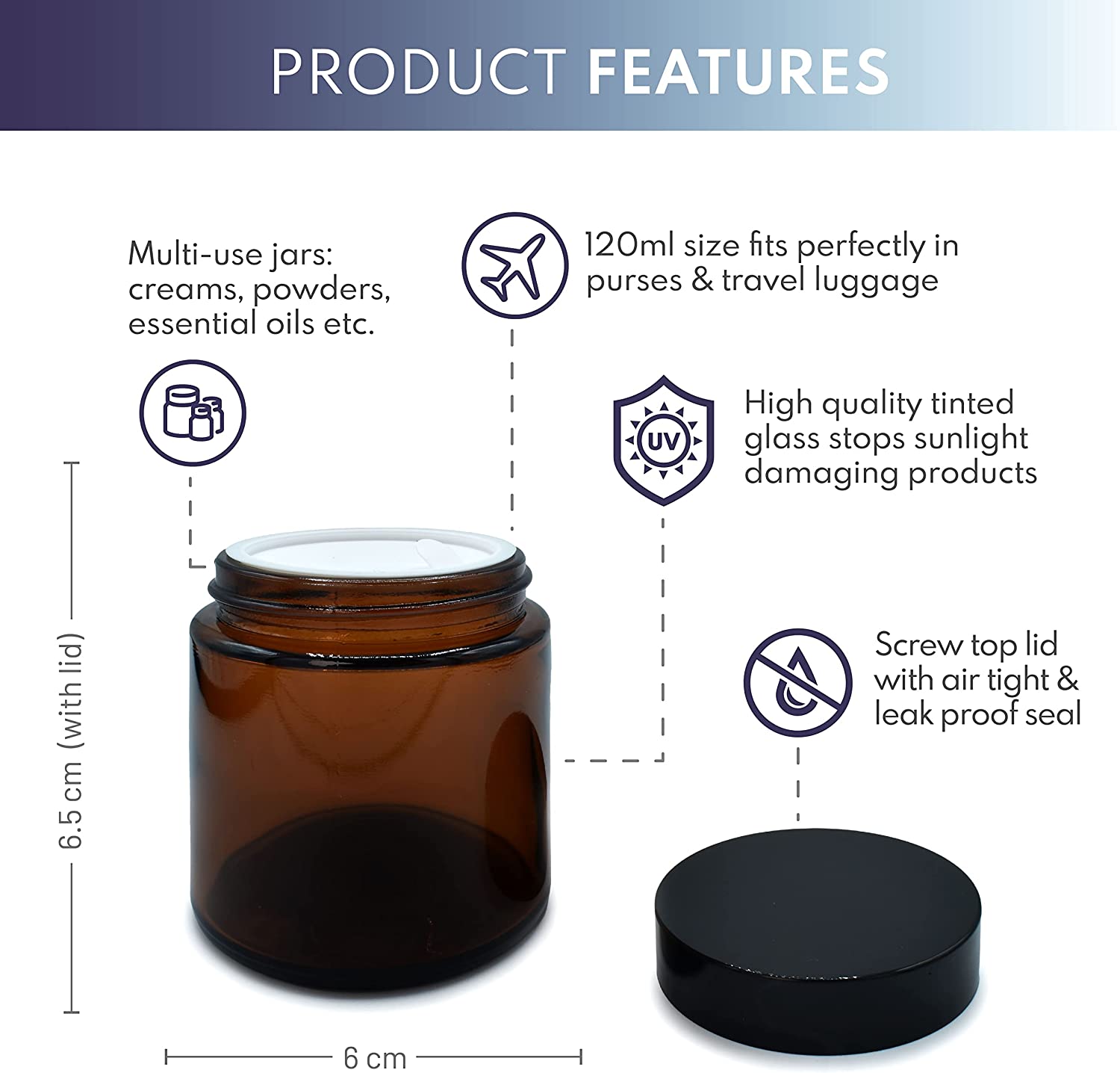Cosmetic Jar 120ml Product Feature