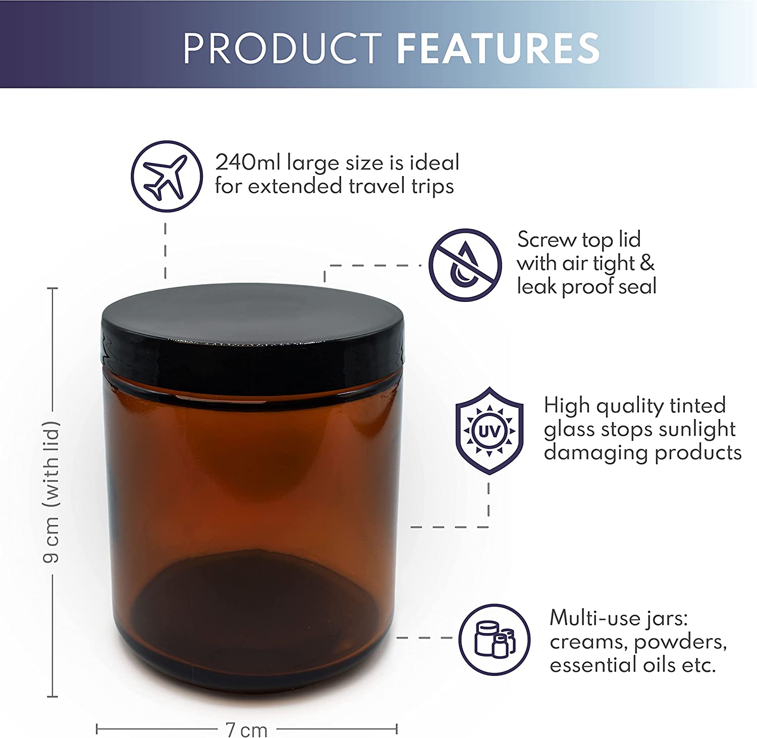 Cosmetic Jar 240ml Product Feature