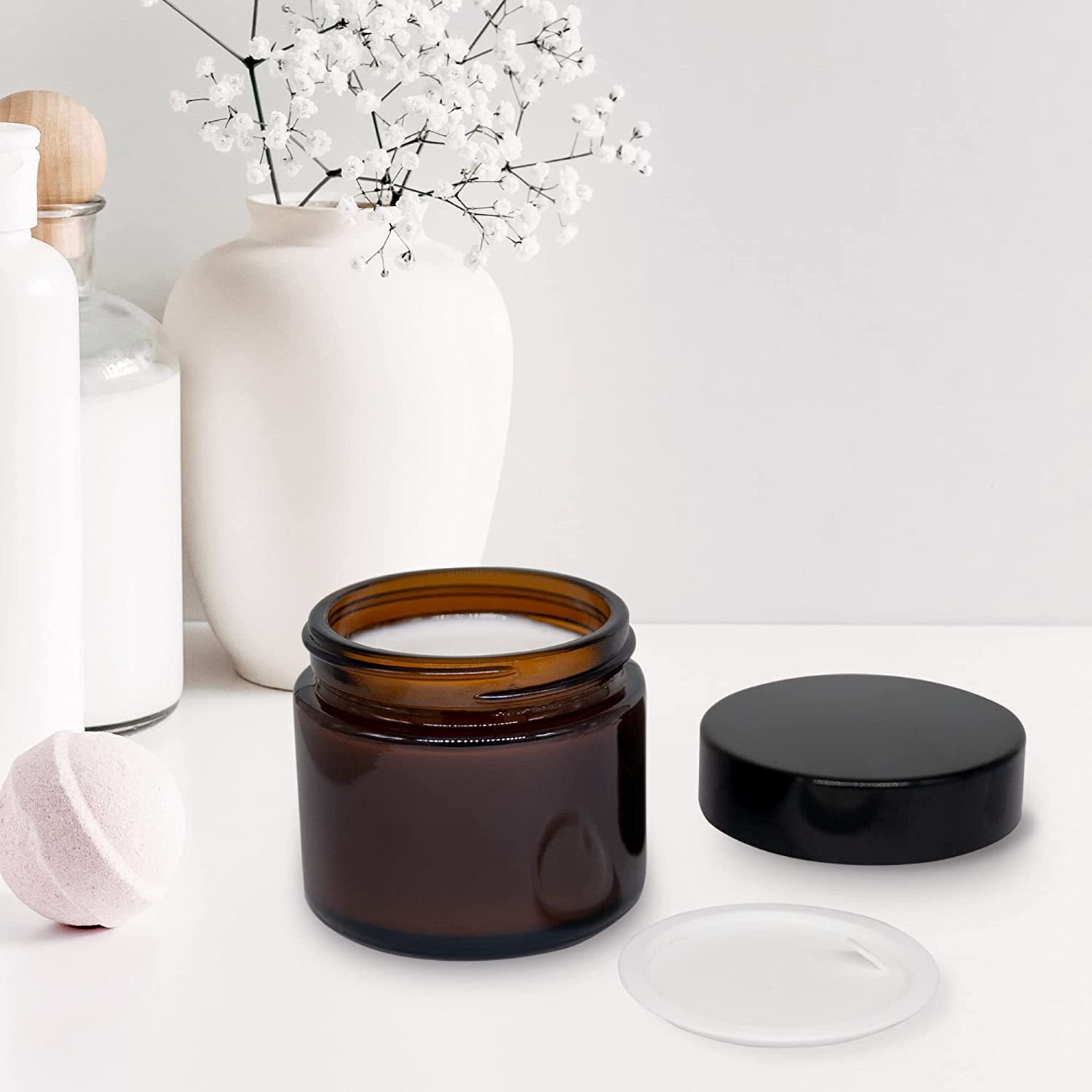 Cosmetic Jar White Background