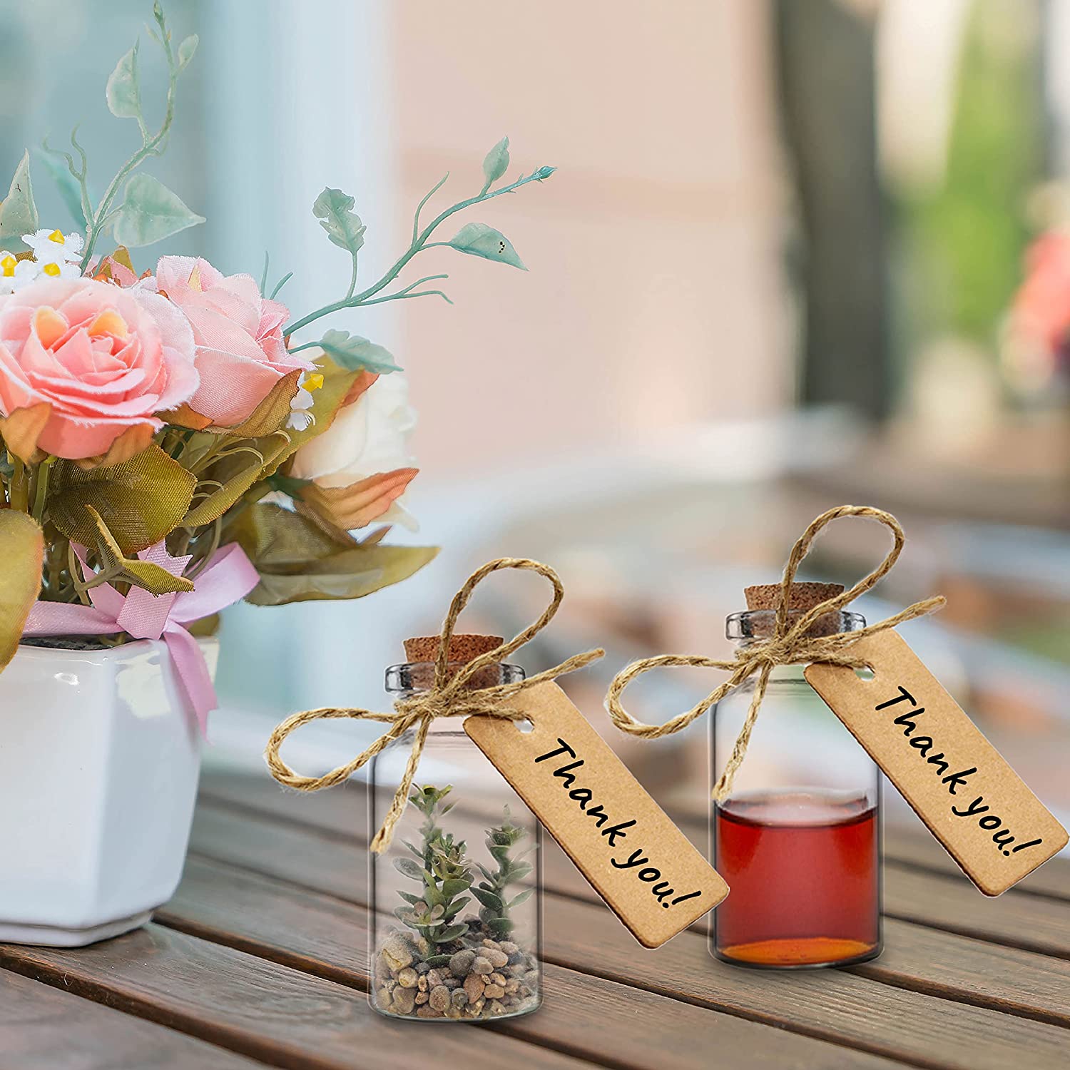 Glass Bottles Table Background