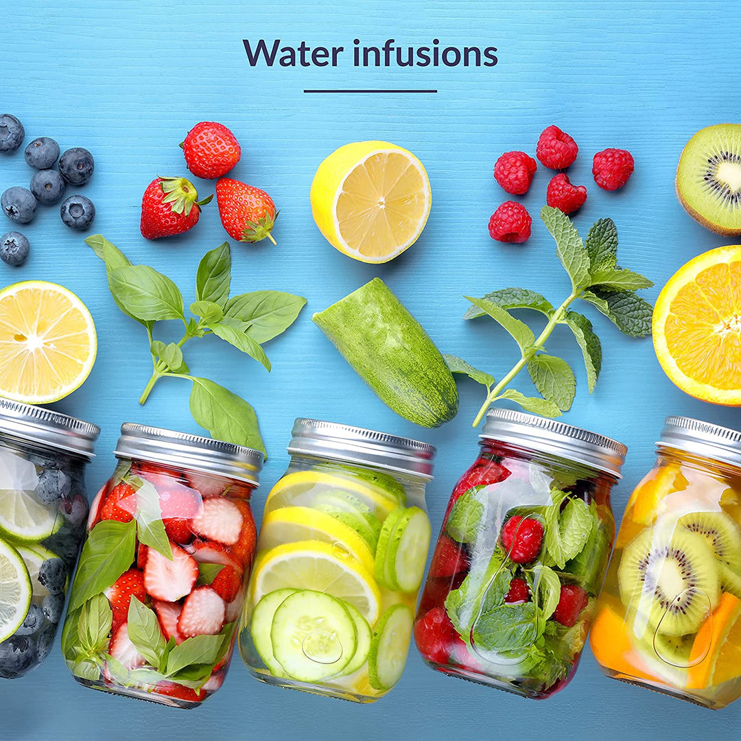 Mason Jars with Lids - Multipurpose Glass Jars with Lids, Overnight Oa ...