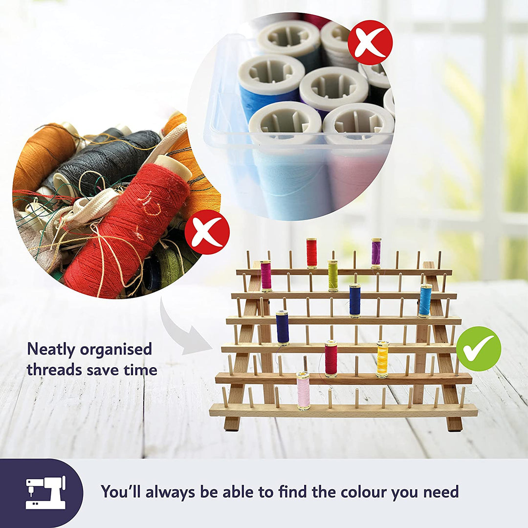 Wooden Thread Rack for 60 Spools – volila